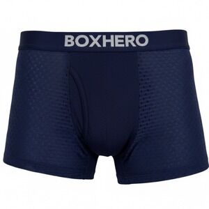 BOXHERO Men Boxer Briefs Underwear Navy Blue Size S Bamboo Mix Breathable Mesh